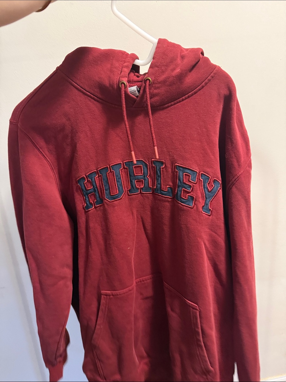Hurley Red Crewneck Hoodie with Navy Logo